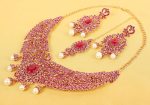 Touchstone Indian Bollywood Gorgeous intricate Workmanship Sparkling White Colorful Rhinestone crystal wedding Designer Jewelry Necklace Set In Gold or Silver Tone For Women. - Image 5